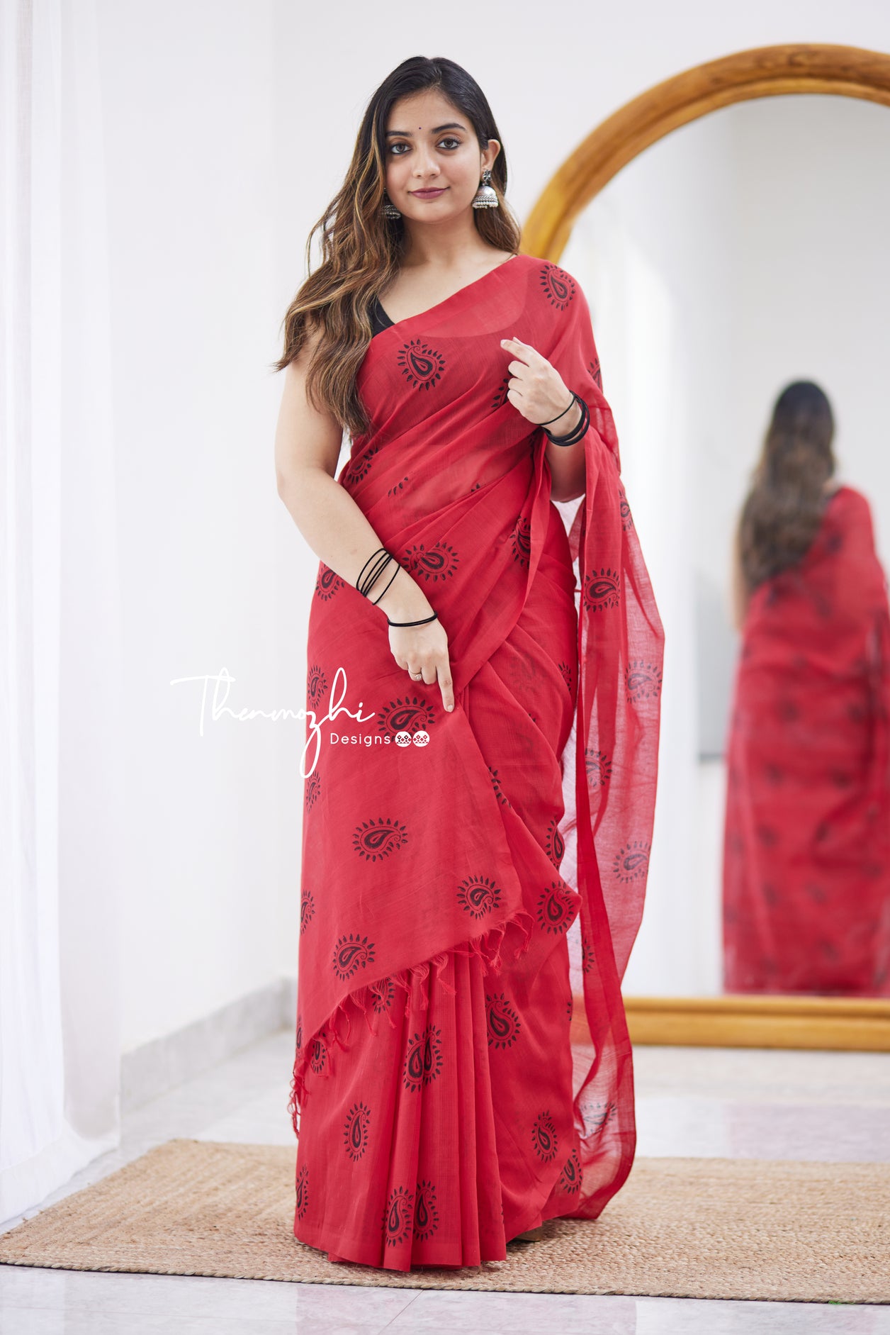 Crimson Red Chanderi Silk Saree