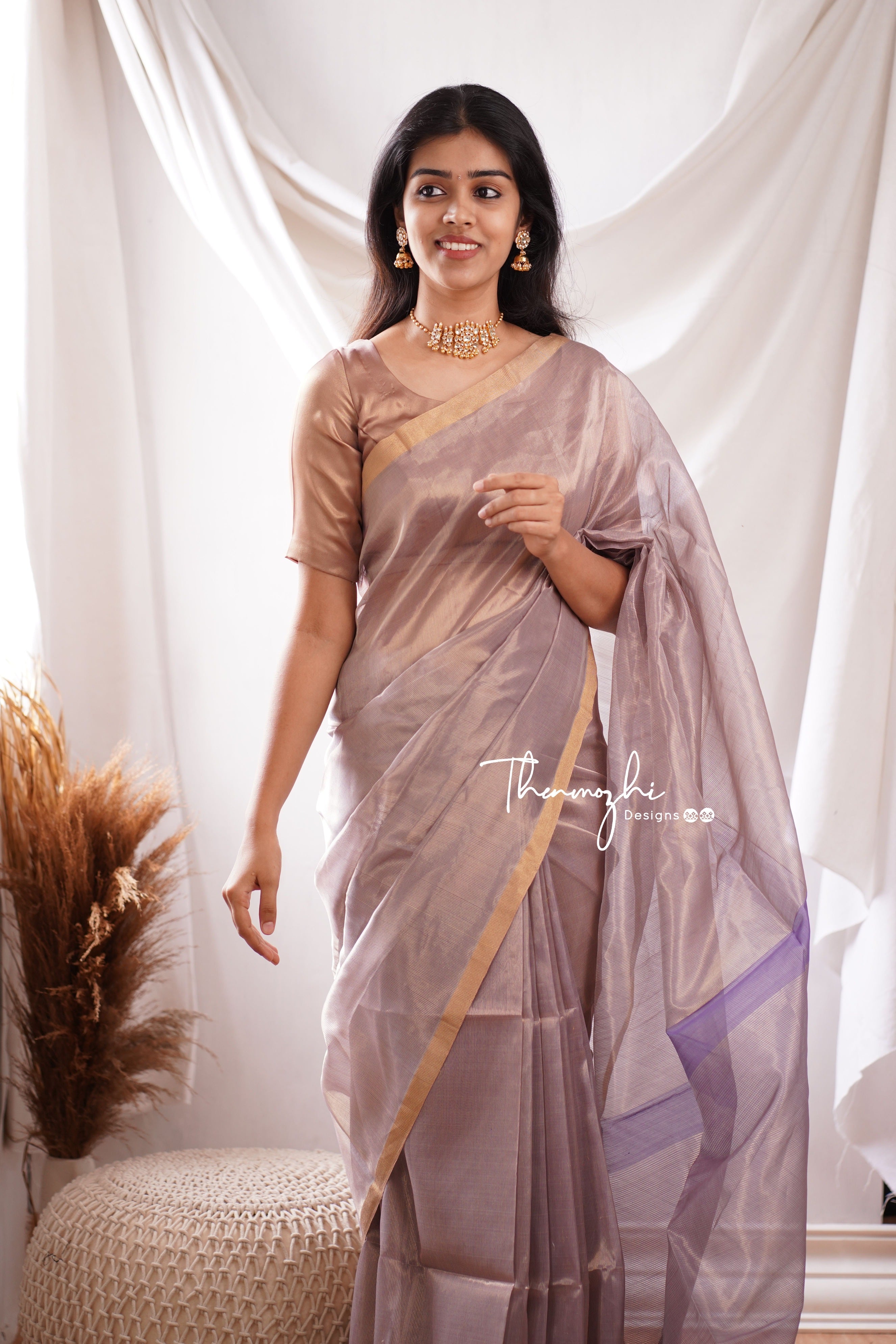 Classy Dark Purple Maheshwari Silk Handloom Cotton Saree