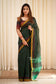 Grey Mangalagiri Jute Silk Saree with Colorblocked Contrast Color Striped Border & Pallu