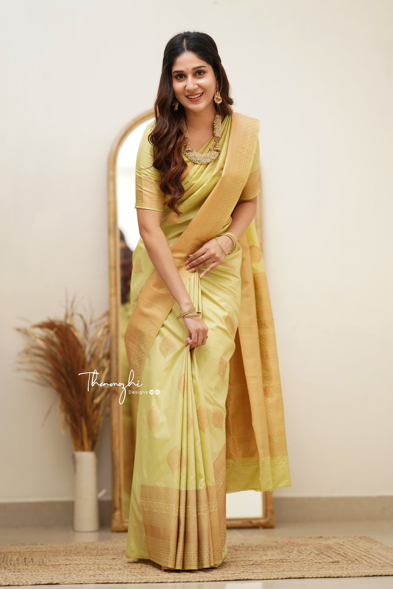 Buy bridal kanchipuram silk saree in pastel | The S Studio